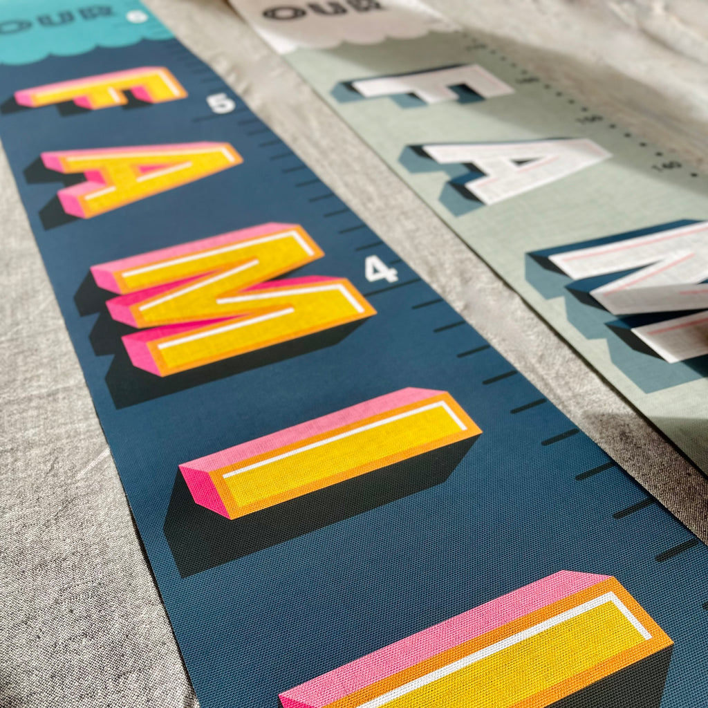 Personalised 'Our Family Rules!' Canvas Height Chart