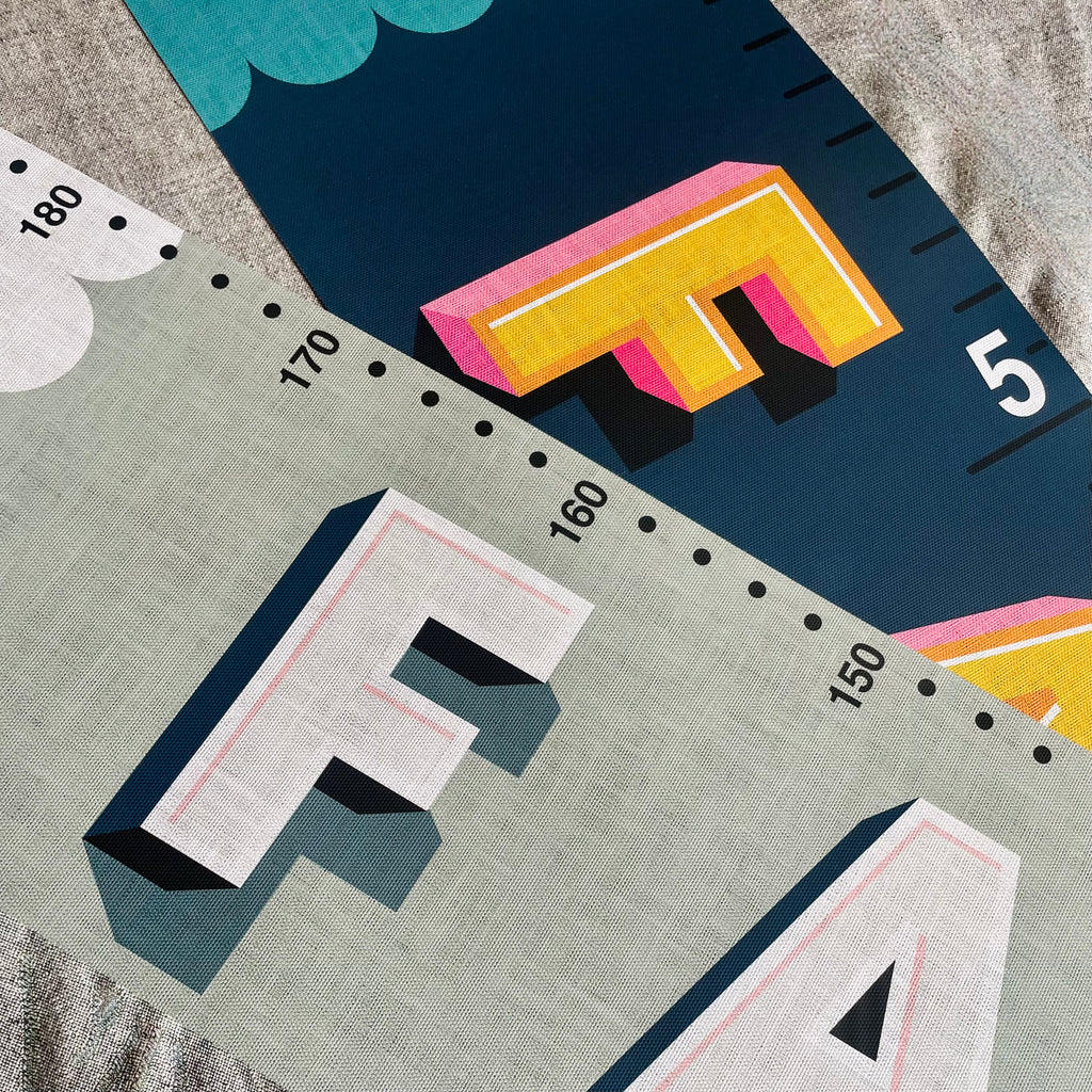 Personalised 'Our Family Rules!' Canvas Height Chart