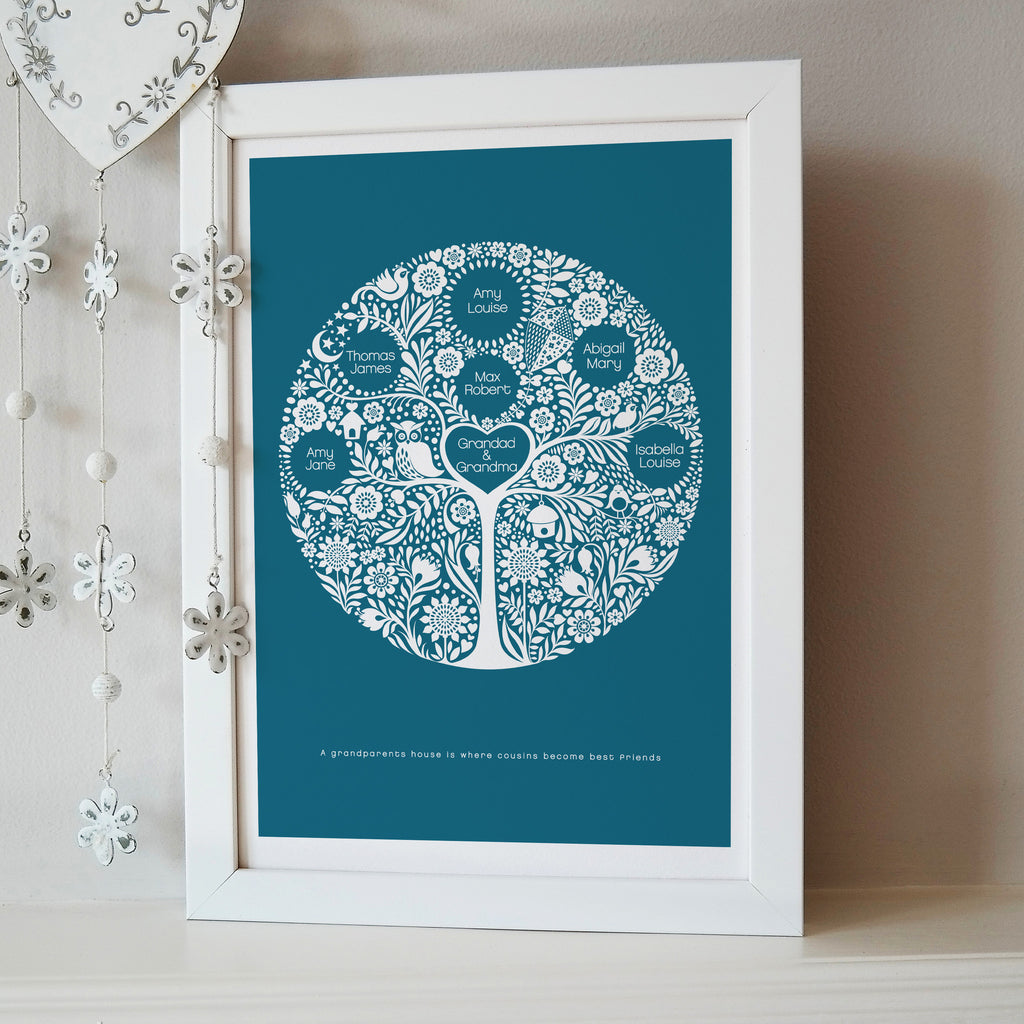 Personalised Grandchildren Family Tree Print