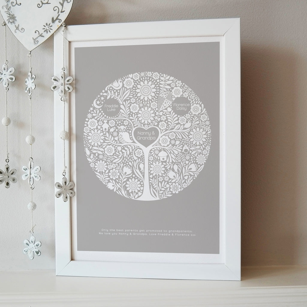 Personalised Grandchildren Family Tree Print