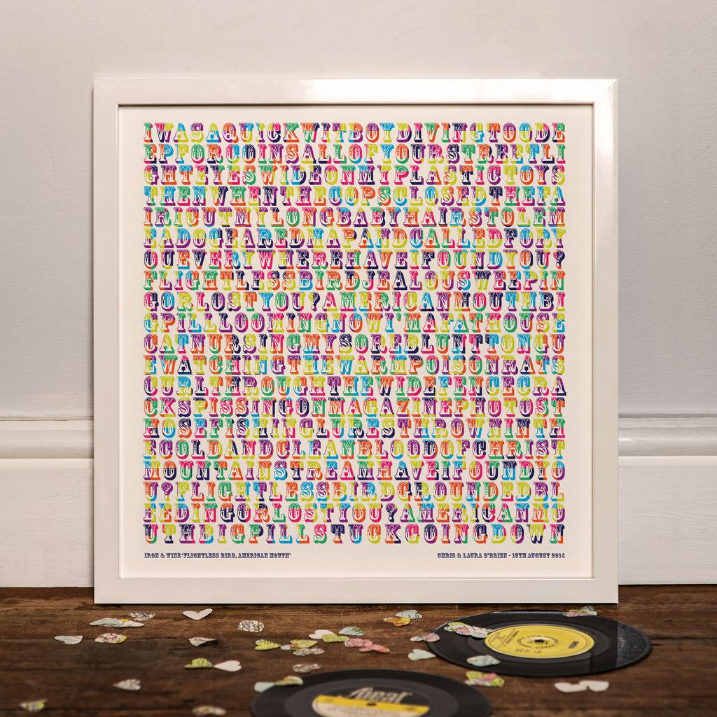 Personalised 'Our Song' Typographic Lyric Print