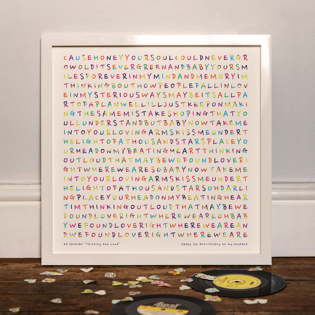 Personalised 'Our Song' Typographic Lyric Print