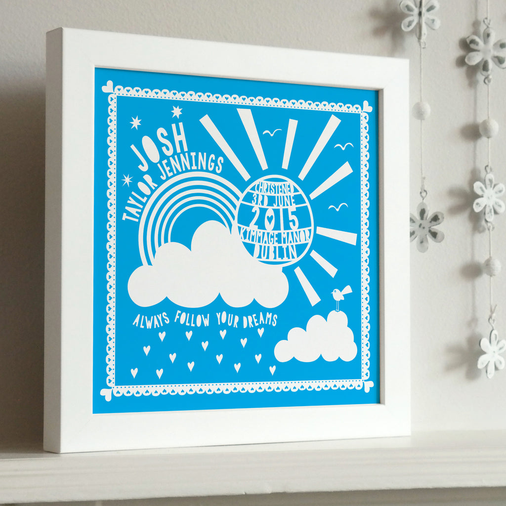 Framed Christening Sunshine Print